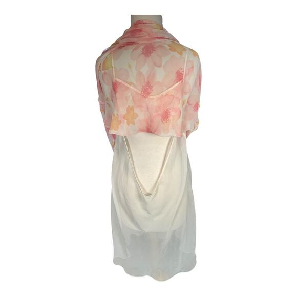 Valerie Stevens Floral Slip Dress & Robe Set XL Sheer Pink Lounge Nightgown Set - Picture 8 of 16